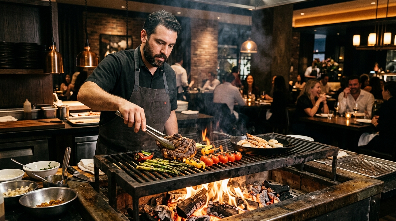 Live-fire cooking at a West Hollywood restaurant