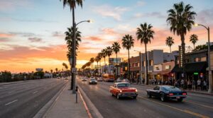 Route 66 Centennial on Santa Monica Boulevard in West Hollywood
