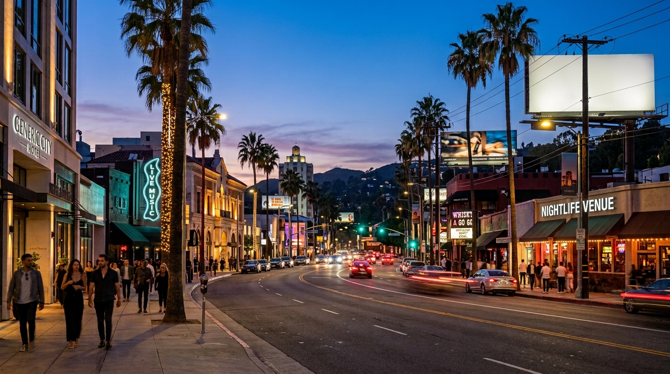 Sunset Strip in West Hollywood during its 2026 revival
