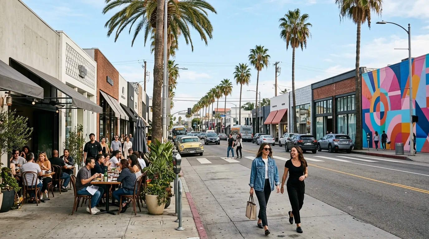 West Hollywood street life and local culture